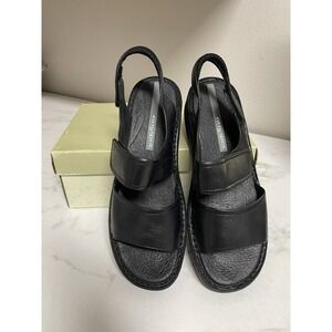 Easy Spirit Anti Gravity Black Strap Leather Sandal Sz 10 M‎ New in Box